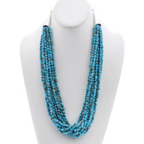Navajo Beaded Natural Turquoise Necklace 48658