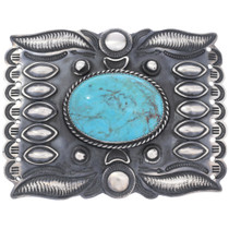 Sterling Silver Ithaca Peak Turquoise Belt Buckle 48663