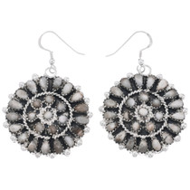 Navajo Sterling Silver White Buffalo Earrings 48664