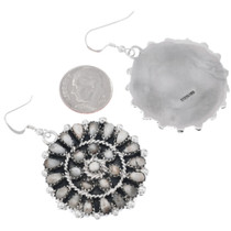 White Buffalo Cluster Earrings French Hook Navajo Made 48664