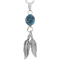 Navajo Sterling Silver Arizona Turquoise Pendant 48678