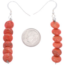 Apple Coral Cascade Earrings Sterling French Hooks 45780