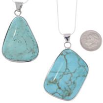 Geometric Sterling Silver Turquoise Pendant 45862