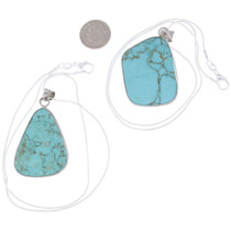 Spiderweb Turquoise Sterling Silver Pendant Chain Included 45862