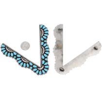 Native American Turquoise Cluster Navajo Collar Tips 48727