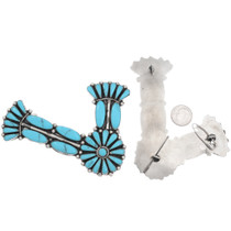 Southwest Silver Turquoise Fancy Navajo Collar Tips 48728