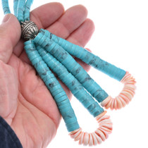 Hand Beaded Turquoise Navajo Jacla Necklace 48733