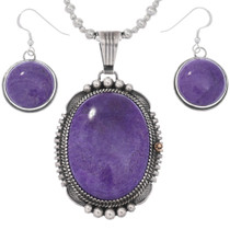 Vintage Navajo Sugilite Pendant Earrings Set 48740