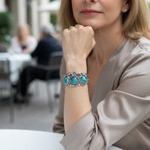 Southwest Turquoise Cuff Bracelet Womens 48752