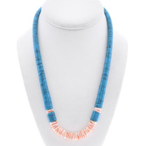 Turquoise Shell Graduated Native American Necklace 45868