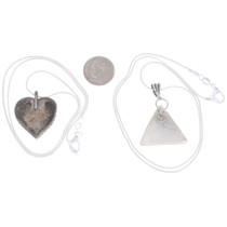 Heart Shaped Turquoise Pendant Triangular Lapis Sterling Silver 45870