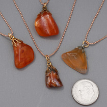 Red Agate Pendant Plated Rose Gold Chain 45871