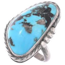 Vintage Sterling Silver Genuine Turquoise Ring 45874