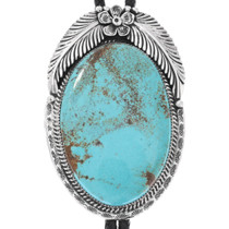 Sterling Silver Number 8 Turquoise Bolo Tie Navajo Made 48762