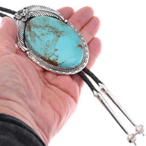 Large Navajo Turquoise Bolo Tie 250 carat Stone 48762