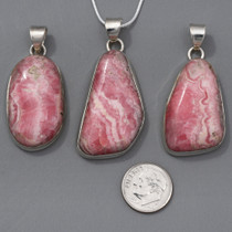 Sterling Silver Rhodochrosite Pendant with 22 Inch Chain  7390