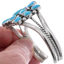 Navajo Turquoise Cluster Sterling Silver Bracelet 48765