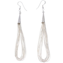 Liquid Silver Earrings 10 Strand French Hooks 48781