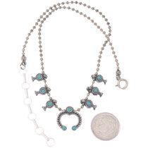 Infant Squash Blossom Necklace with Turquoise and Sterling Silver 7396