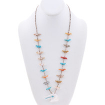 Stone Fetish and Heishi Necklace by Lula Begay with Heartline Bear  7397
