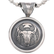 Sterling Silver Buffalo Skull Pendant 48799