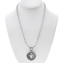 Native American Buffalo Skull Sterling Silver Pendant 48799