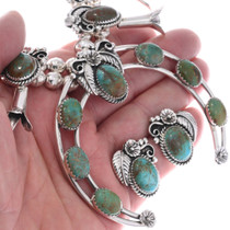 Sterling Silver Turquoise Squash Blossom Necklace 48821