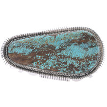 555 Carat Number Eight Turquoise Sterling Silver Belt Buckle Made by Garrison Boyd 0172