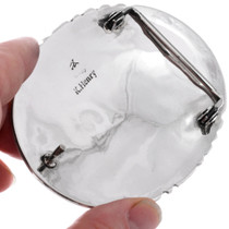 Navajo Made Bear Claw Belt Buckle Coral Turquoise Nuggets Artist Keith Henry Signed 48825