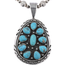 Sonoran Gold Turquoise Pendant Sterling Silver Navajo Cluster by Caleb Calles 0004