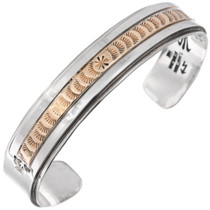 Vintage Navajo 14K Gold Sterling Silver Bracelet 48852