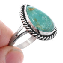 Turquoise Teardrop Shape Navajo Sterling Silver Ladies Ring 48854