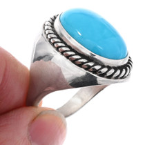 Sterling Silver Navajo Turquoise Mens Ring 48863