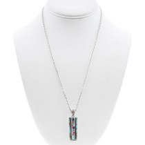 Sterling Silver Southwest Gemstone Inlay Pendant 48884