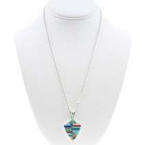 Southwest Multistone Inlay Gaspeite Lapis Turquoise Pendant 48887