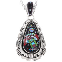 Opal Micro Inlay Kachina Space Pendant 48890