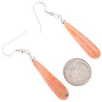 Orange Shell Earrings Sterling Silver French Hooks 48894
