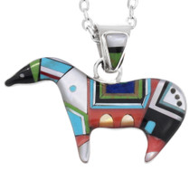 Micro Inlay Horse Pendant 48908