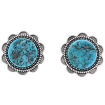 OLD-Nevada Turquoise Nugget Earrings Southwest Style 0945