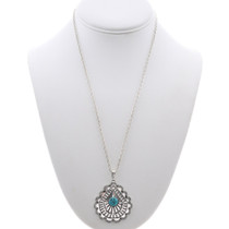 Kingman Turquoise Nugget Sterling Silver Pendant 48923