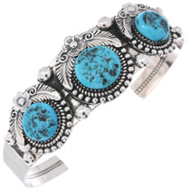 Sterling Silver Kingman Turquoise Nugget Bracelet 48937