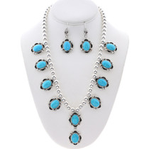 Natural Sleeping Beauty Turquoise Necklace Set 48939