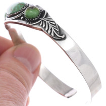 Southwest Green Turquoise Sterling Silver Cuff Bracelet 48949