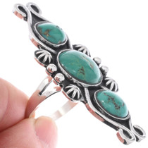 Southwest Green Turquoise Pointer Ring 48964