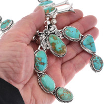 Real Turquoise Squash Blossom Necklace 48973