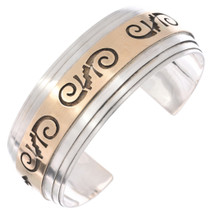 Native American Gold Overlay Sterling Silver Bracelet 49015