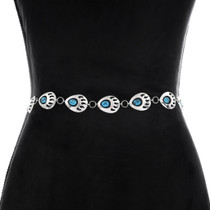 Bear Paw Blue Turquoise Link Concho Belt 49038