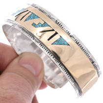 Turquoise Gold Navajo Bracelet 49045