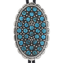 Turquoise Cluster Sterling Silver Bolo Tie 49062