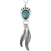 Turquoise Bear Paw Pendant 49071